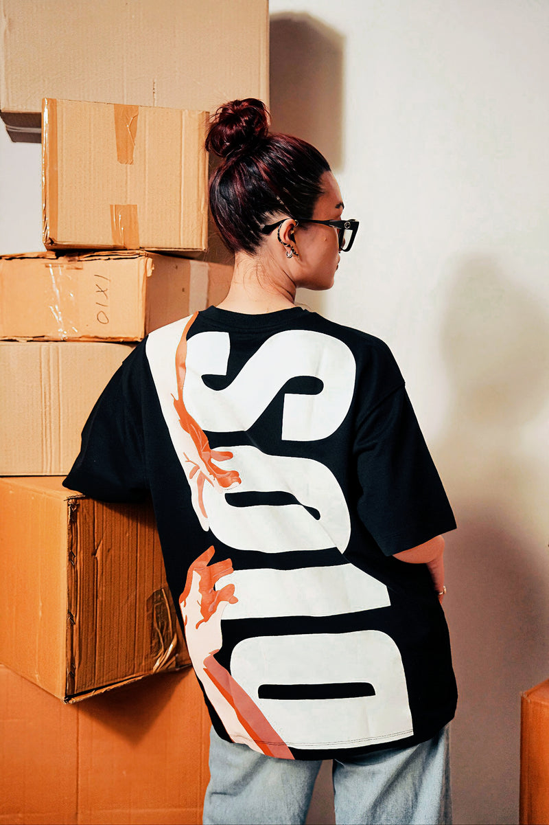 Hands Of Heena Black Tee (Boxy Fit)