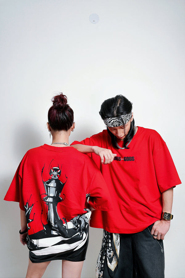 The Checkmate Red Tee (Boxy Fit Tee)