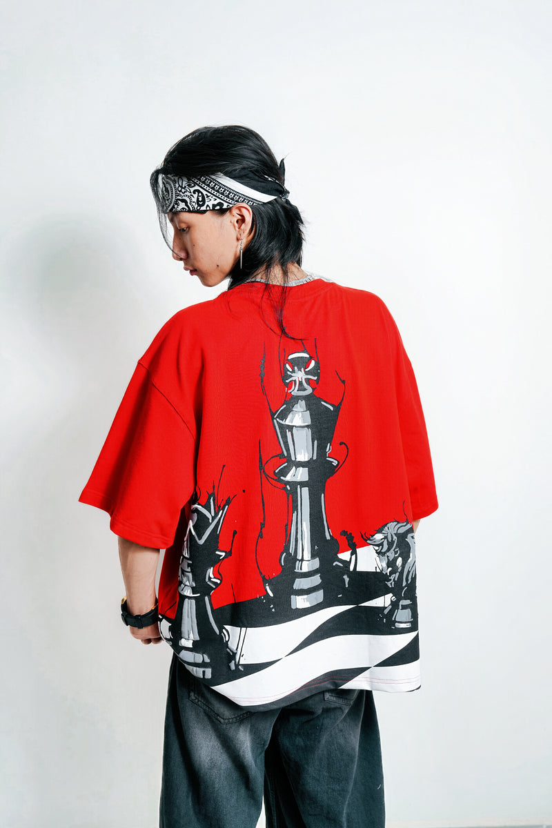 The Checkmate Red Tee (Boxy Fit Tee)